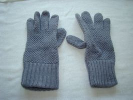 Handschuhe grau gestrickte Optik