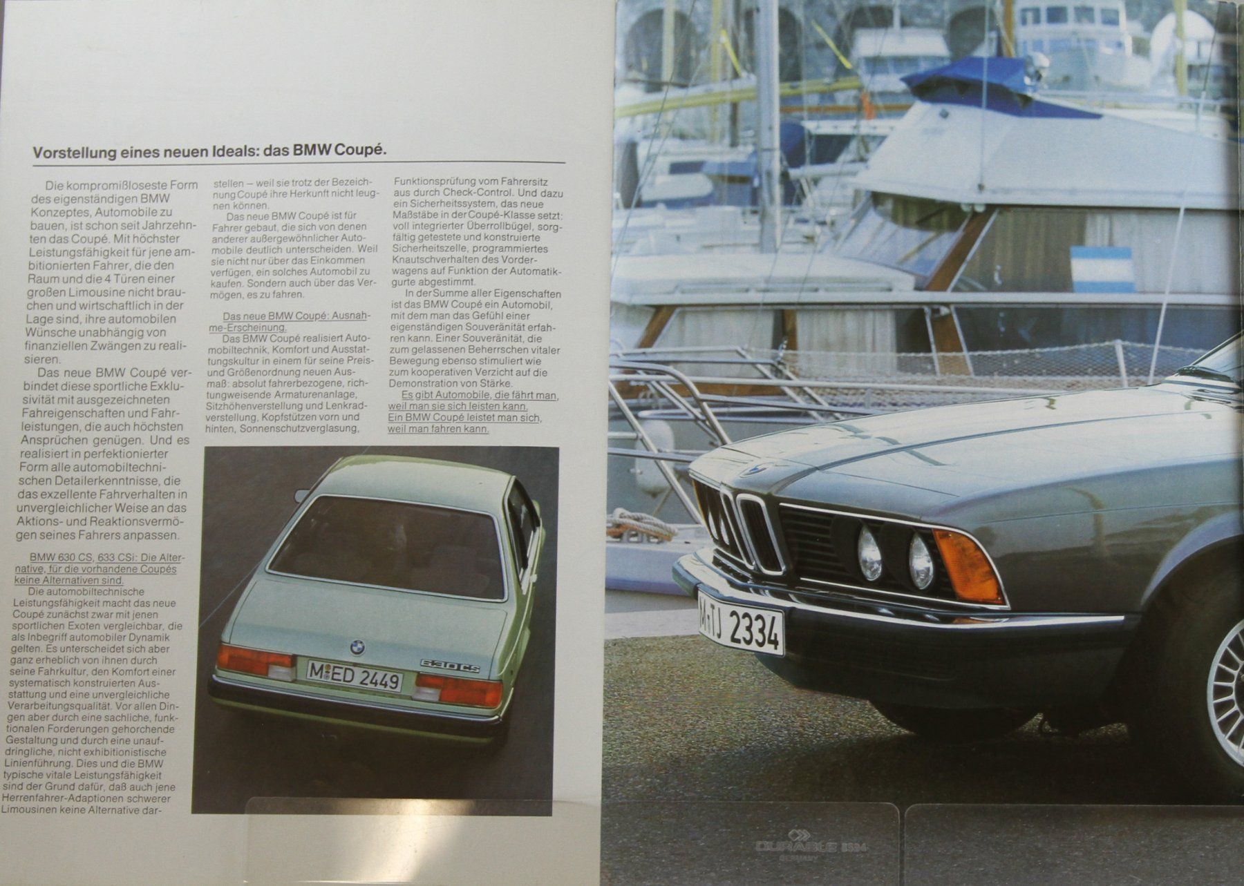 BMW Dokumente: PROSPEKT | BMW - 630CS - 633CSi - TYP E24   | AB 01.1976 – Gebraucht aus Unterägeri von Isha04 3