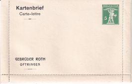 Kartenbrief "GEBRÜDER ROTH, OFTRINGEN, Tellknabe 5 *