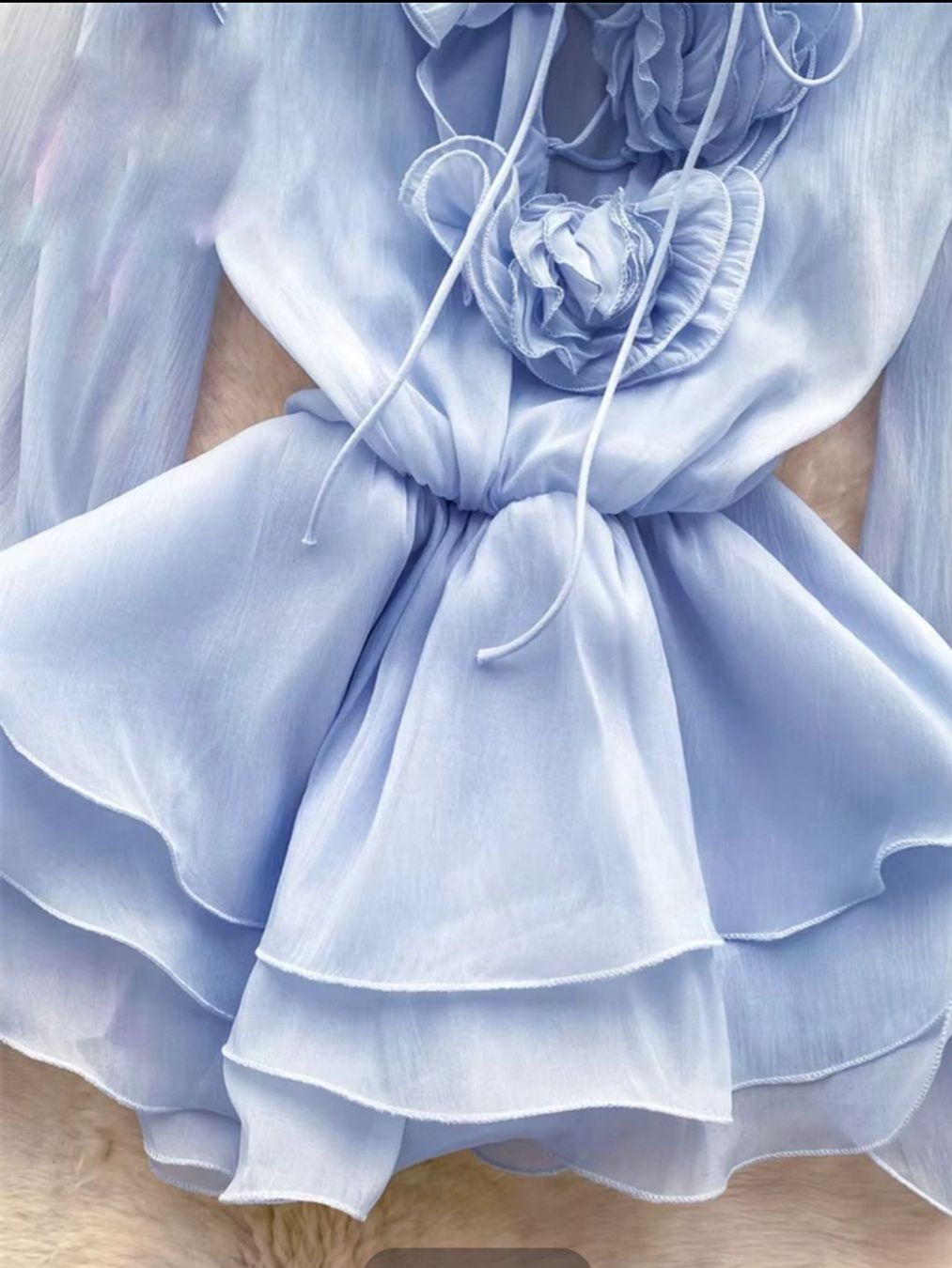 Vestiti: robe courte bleue à volants NEUVE - Taille unique – Nuovo e nell'imballaggio originale da Genève venduto da Saleena 3