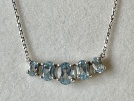 Topas Ketten-Anhänger, Silber 925, hellblau