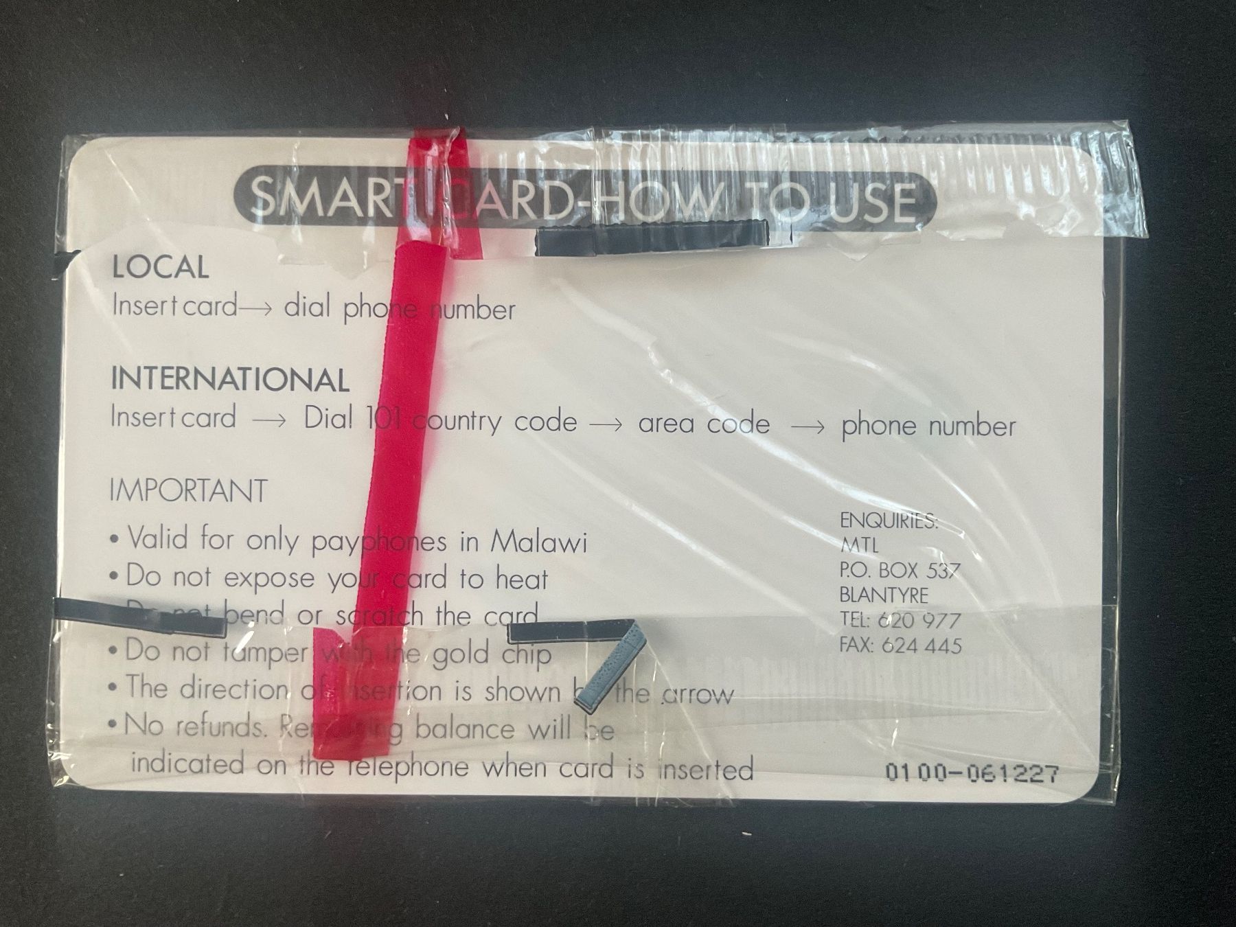 Schede telefoniche: Telefonkarte Malawi originalverpackt – Nuovo e nell'imballaggio originale da Winterthur venduto da Grap75 1