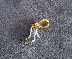 Silber Charm Glssschuh mit Absatz und schleife  +Garantie