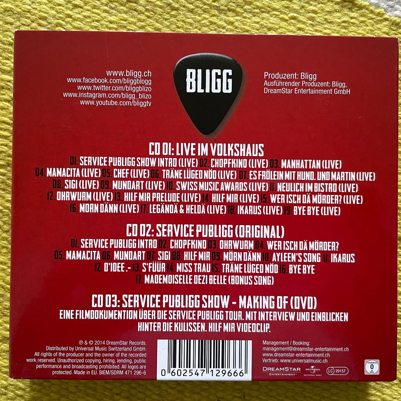 CD: BLIGG-2CD+DVD BOX SET SERVICE PUBLIGG (DIGIPACK) – Usato da Rorschacherberg venduto da CD-Roli 1