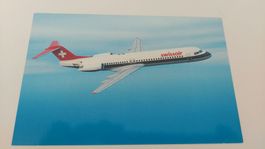 Postkarte antik SWISSAIR Fokker 100