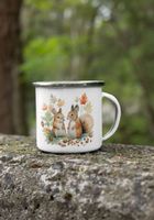 Herbst Emaille Eichhörnchen Tasse Tee Kaffee NEU