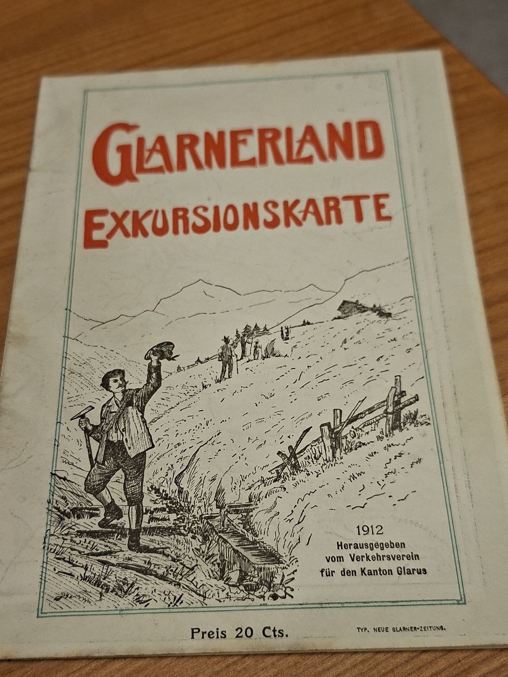 Cartine & Atlanti: Glarnerland Exkursionskarte 1912 – Usato da Ganterschwil venduto da HeidiuPeter 1