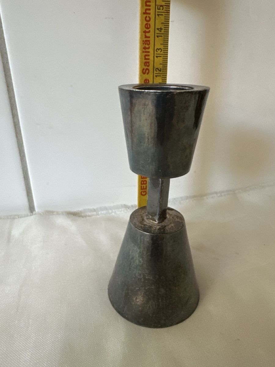 Portacandele: Kerzenständer Retro Metall evt. Versilbert ca 11,5cm – Usato da Zürich venduto da Chaeffeler 2