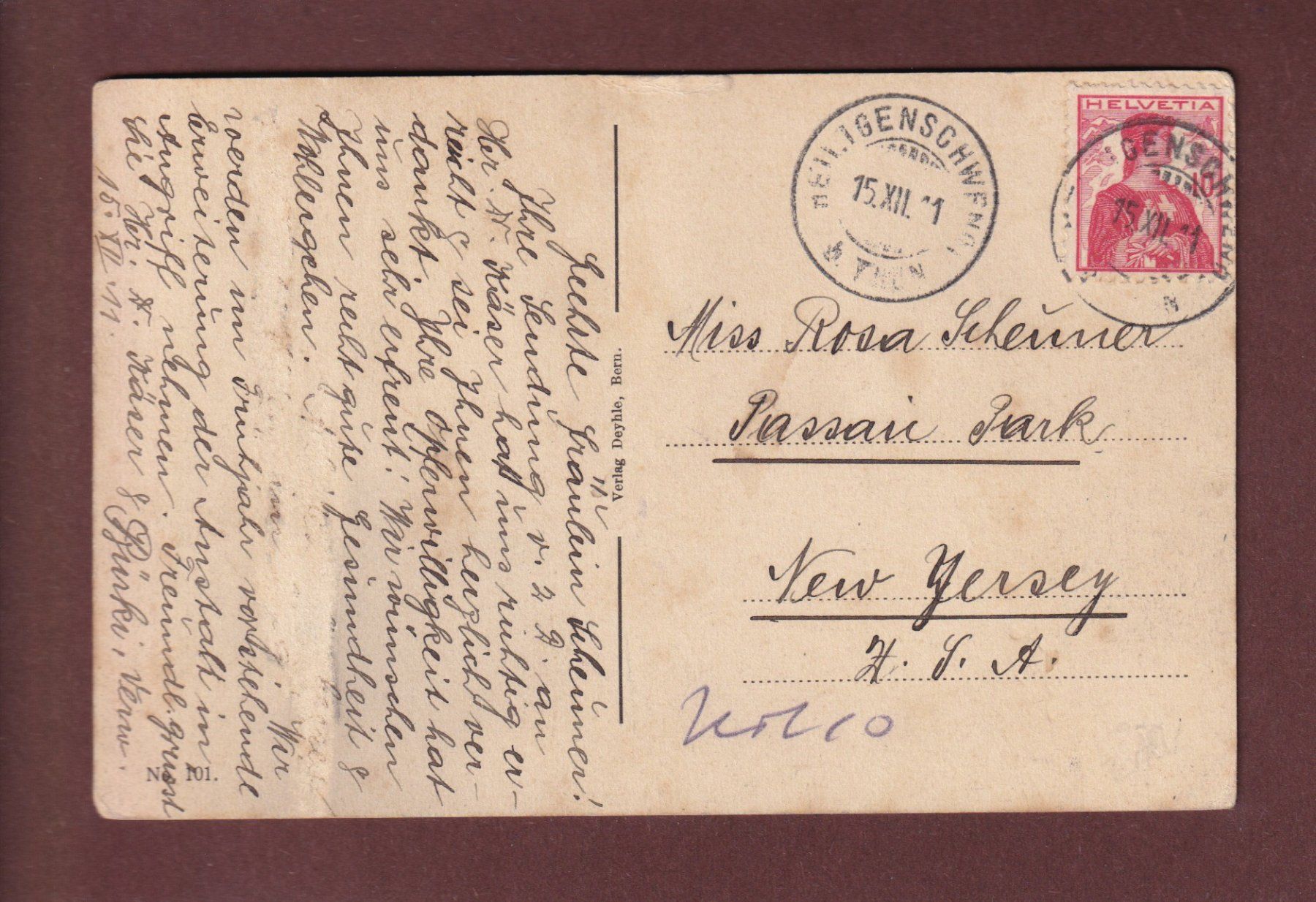 Ansichtskarten: Sanatorium HEILIGENSCHWENDI - 1911 – Gebraucht aus Pully von nicecards-shop 1