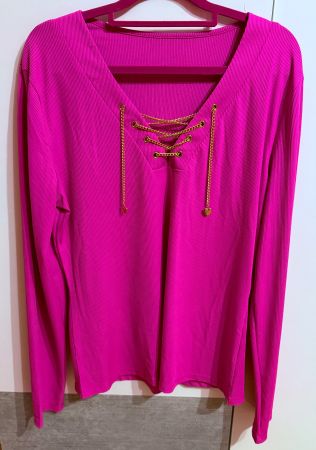 Neues Damen Langarmshirt Fuchsia XXL