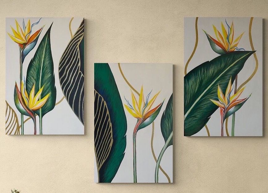 Gemälde: Malerei TRIPTYCHON „Paradiesvogel“ – Neu (gemäss Beschreibung) aus Reinach BL von art-inspiration.ch 5