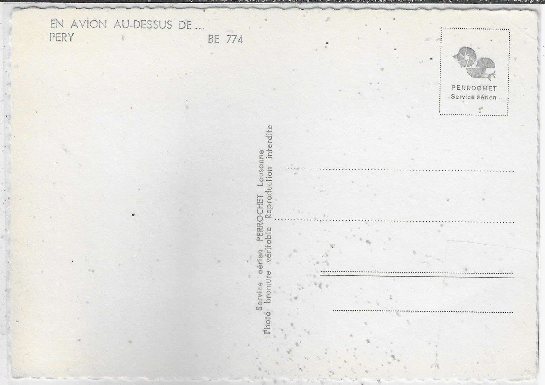 Cartoline postali: En Avion au-dessus de Pery BE – Usato da Ettingen venduto da Kartenplanet 1