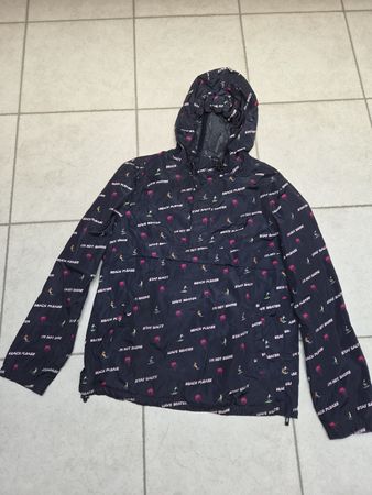 Windbreaker Jacke blau mit Surf Muster Grösse M
