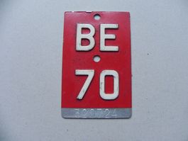 Velonummer Velo Rad BE 70 weiss Bern 1970 Nummer Geschenk