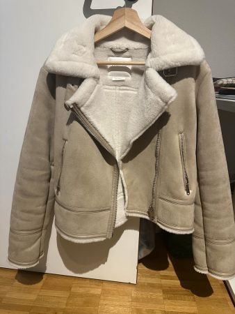 Stradivarius Faux leather jacket - beige