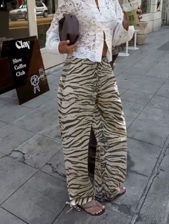 Pantalon femme imprimé zèbre taille unique neuf