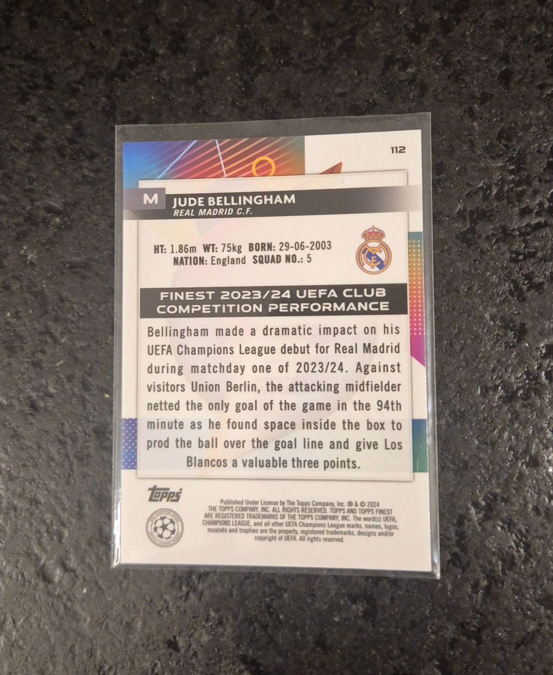 Topps Carte collezionabili: Jude Bellingham /99 - Real Madrid - Topps – Nuovo (secondo la descrizione) da Burg AG venduto da Danoe 1