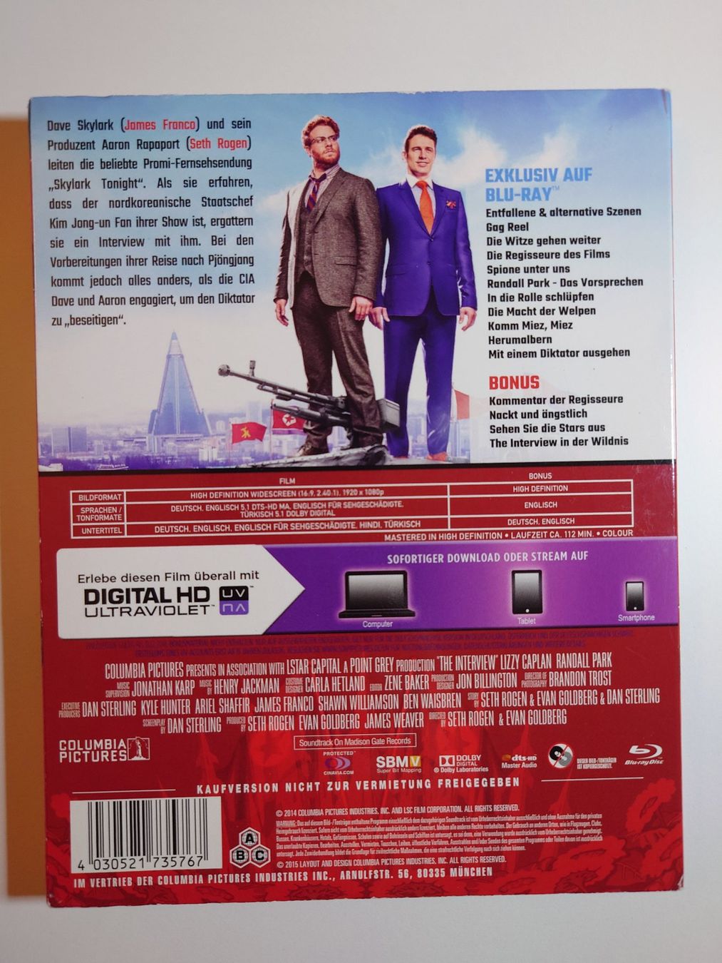 Tutti i DVDs: The Interview Blu-Ray – Usato da Kaiseraugst venduto da flo_ydd2 1