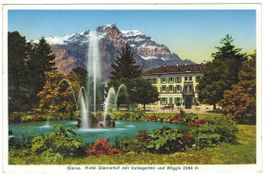 AK Hotel Glarnerhof und Volksgarten 1933