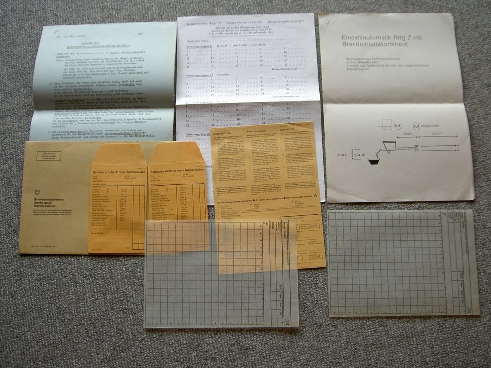 verschiedene Dokumente und Vorschriften der Schweizer Armee Kaufen