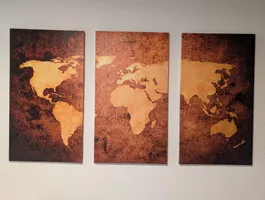 3 teiliges Weltkartenbild