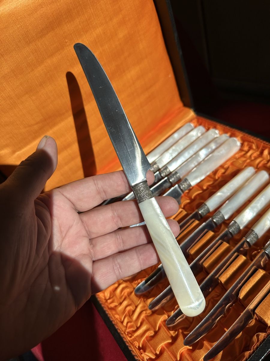 Posate: Messer Set E. Ceriani Arbon 12 Stück Perlmuttgriff✨Top – Usato da Zürich venduto da c_d_r 4