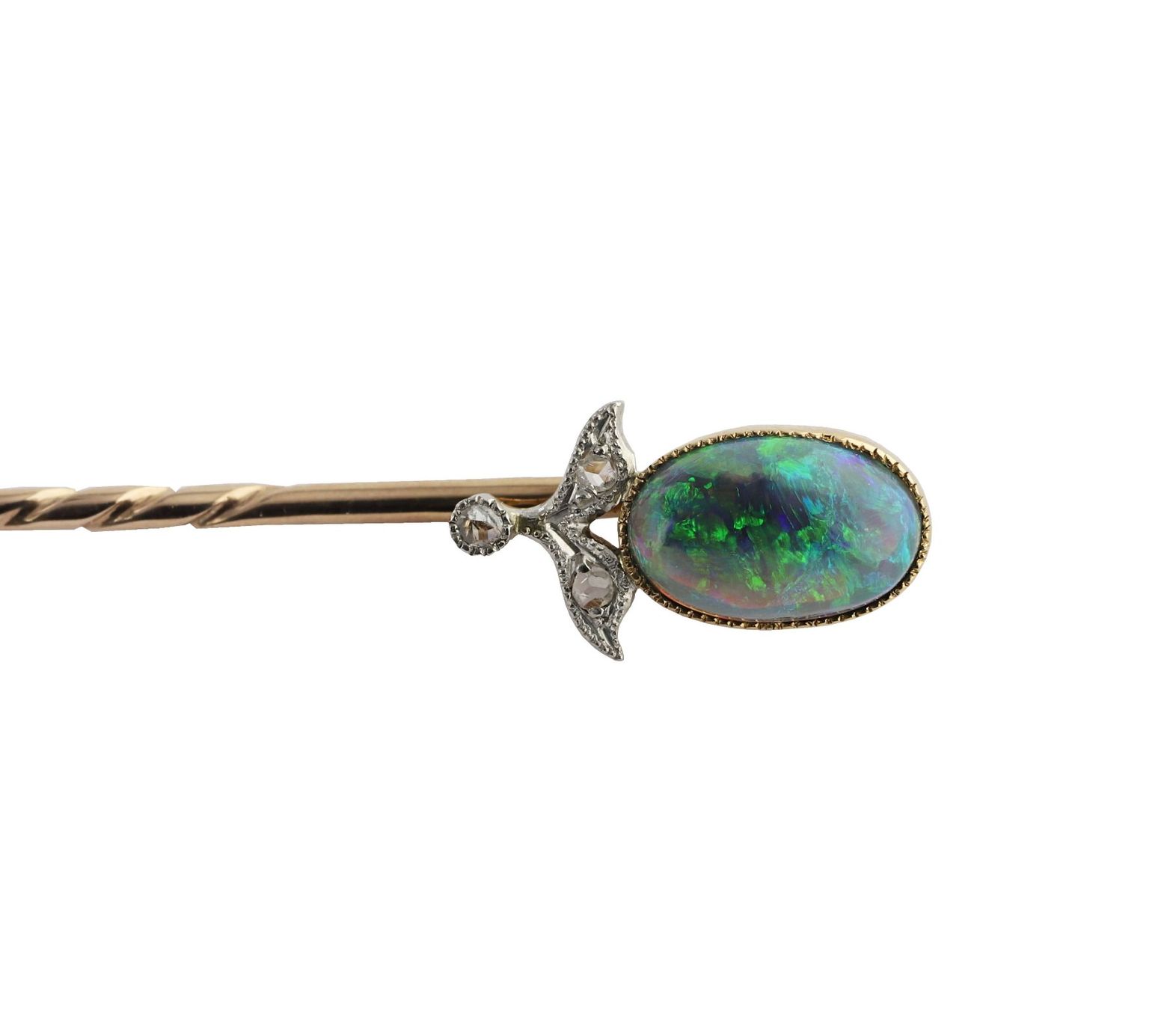 Spille & Fermagli: Opal Diamant Krawattennadel – Usato da Zürich venduto da Vintage-Jewellery 1
