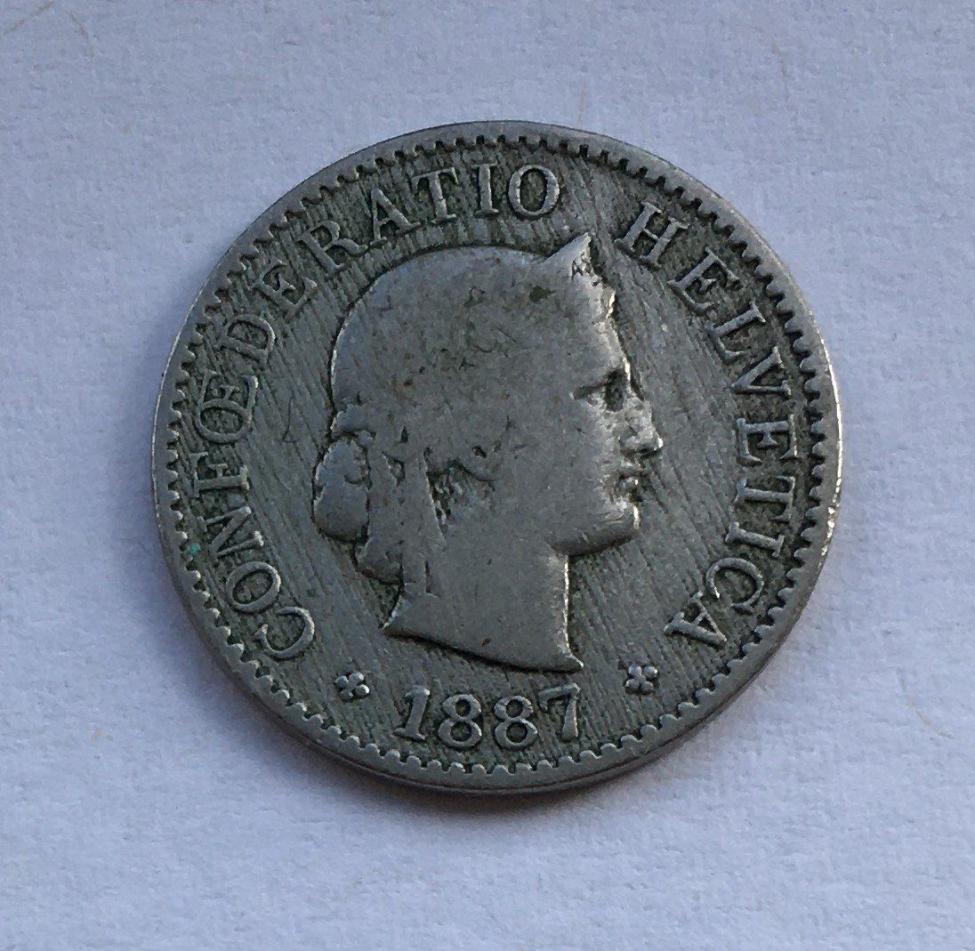 Tutti le monete: 1887 5 Rappen s-ss – Usato da Kirchberg SG venduto da Helveticus00