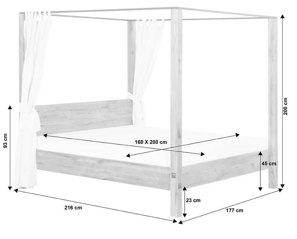 Letti: Himmelbett mit Vorhängen – Usato da Einsiedeln venduto da anafin 2