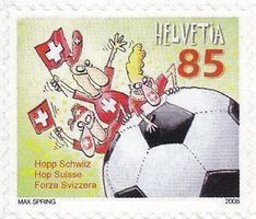 2008 Hopp Schwiiz Fussball mit Zähnung  B  ** Postfrisch **