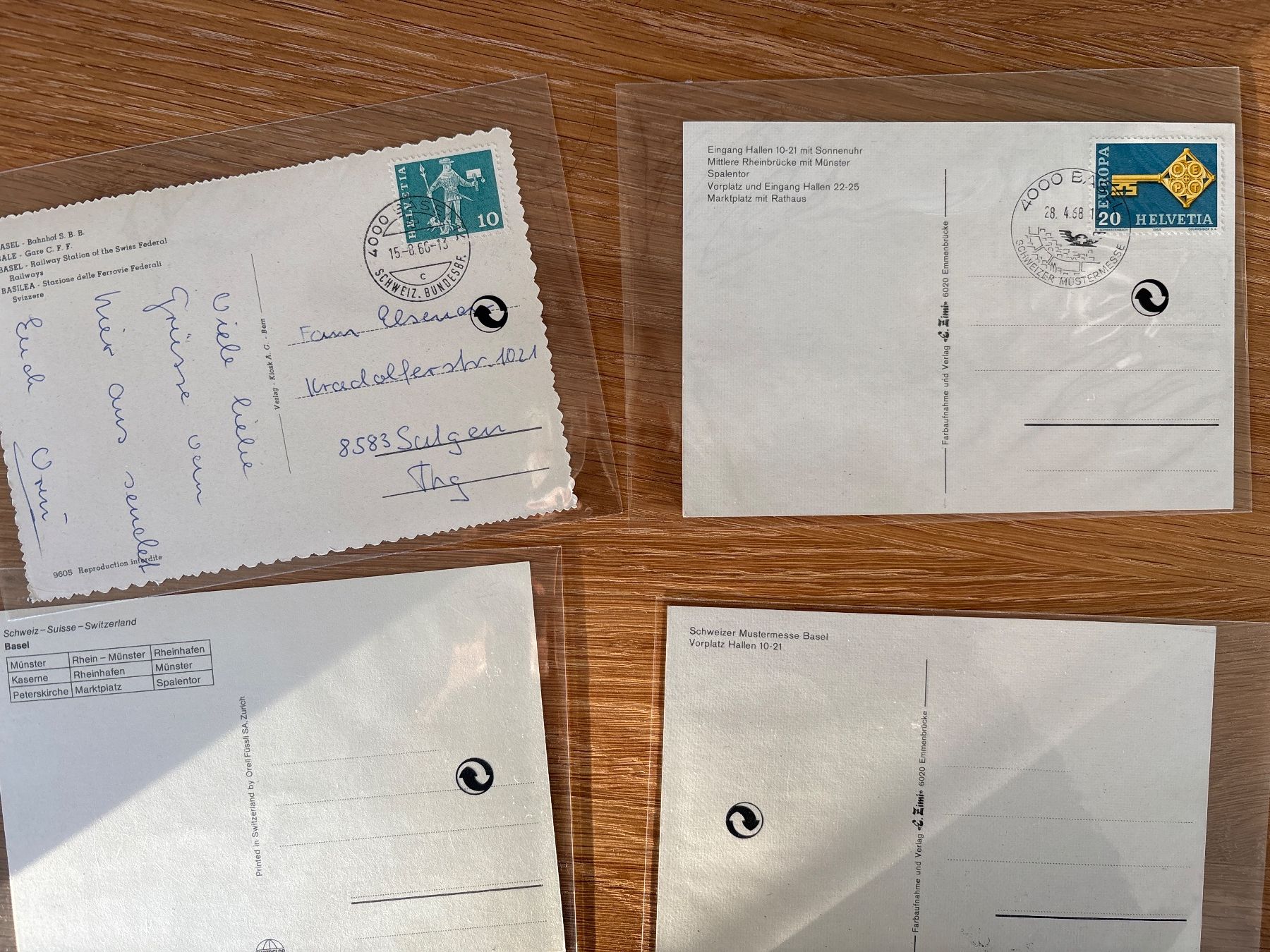 Cartoline postali: 4 Ansichtskarten Basel Stadt – Usato da Reinach BL venduto da argentOro_1 5