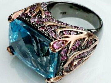 Anelli: Blau Topas Fingerring – Nuovo (secondo la descrizione) da Zürich venduto da adriben