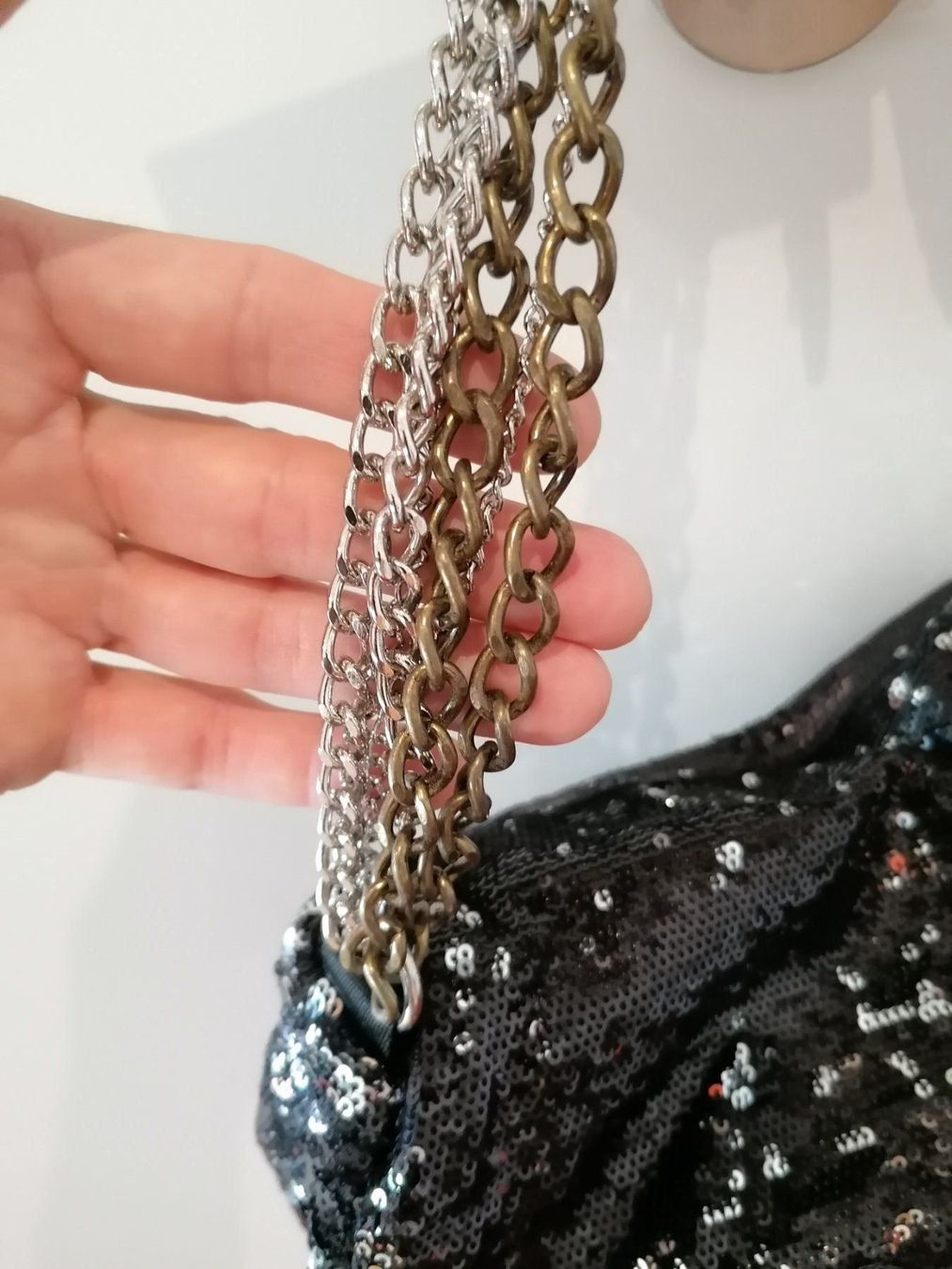 Borse da donna: Handtasche Glitter schwarz-silber – Nuovo (secondo la descrizione) da Muri AG venduto da goodmood17 6