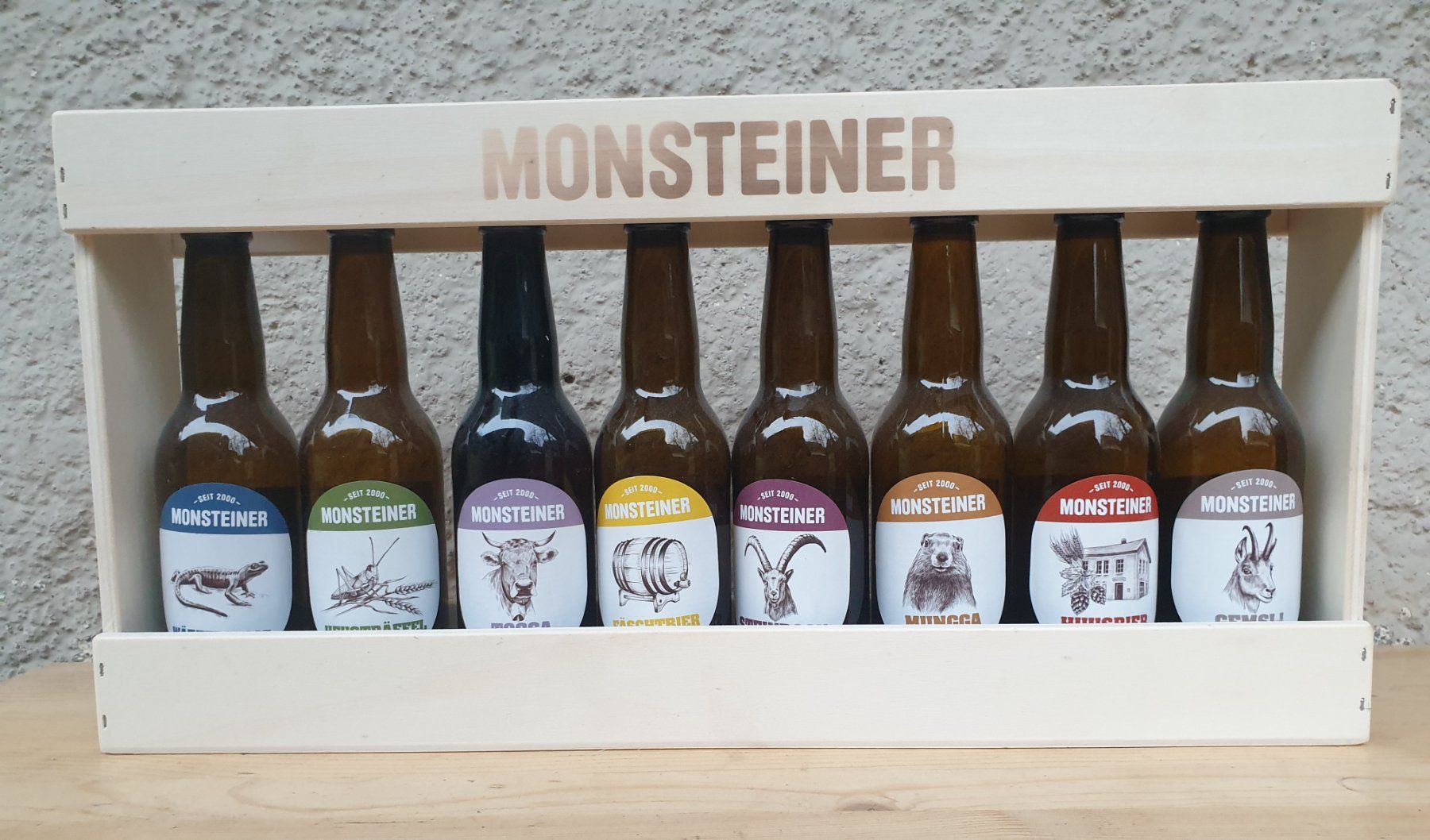 Casse di trasporto: 1/2 Meter Bier Holzkiste - Monsteiner - leer – Usato da Oberburg venduto da obbu