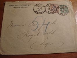 Brief 1917 Marokko - Frankreich, Marken Überdruck, o Tanger