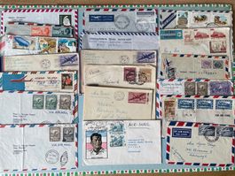 81x Luftpost / Air Mail Bedarfs-Post ganze Welt