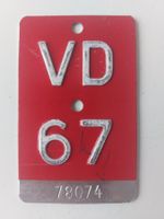 Velonummer VD 67 plaque Velo