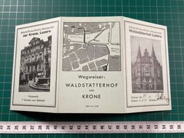 Luzern, Faltblatt / kl. Prospekt Hotel Waldstätterhof, Krone