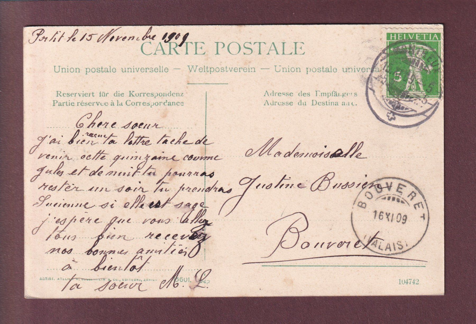 Cartoline postali: LES AVANTS sur Montreux - 1909 – Usato da Pully venduto da nicecards 1