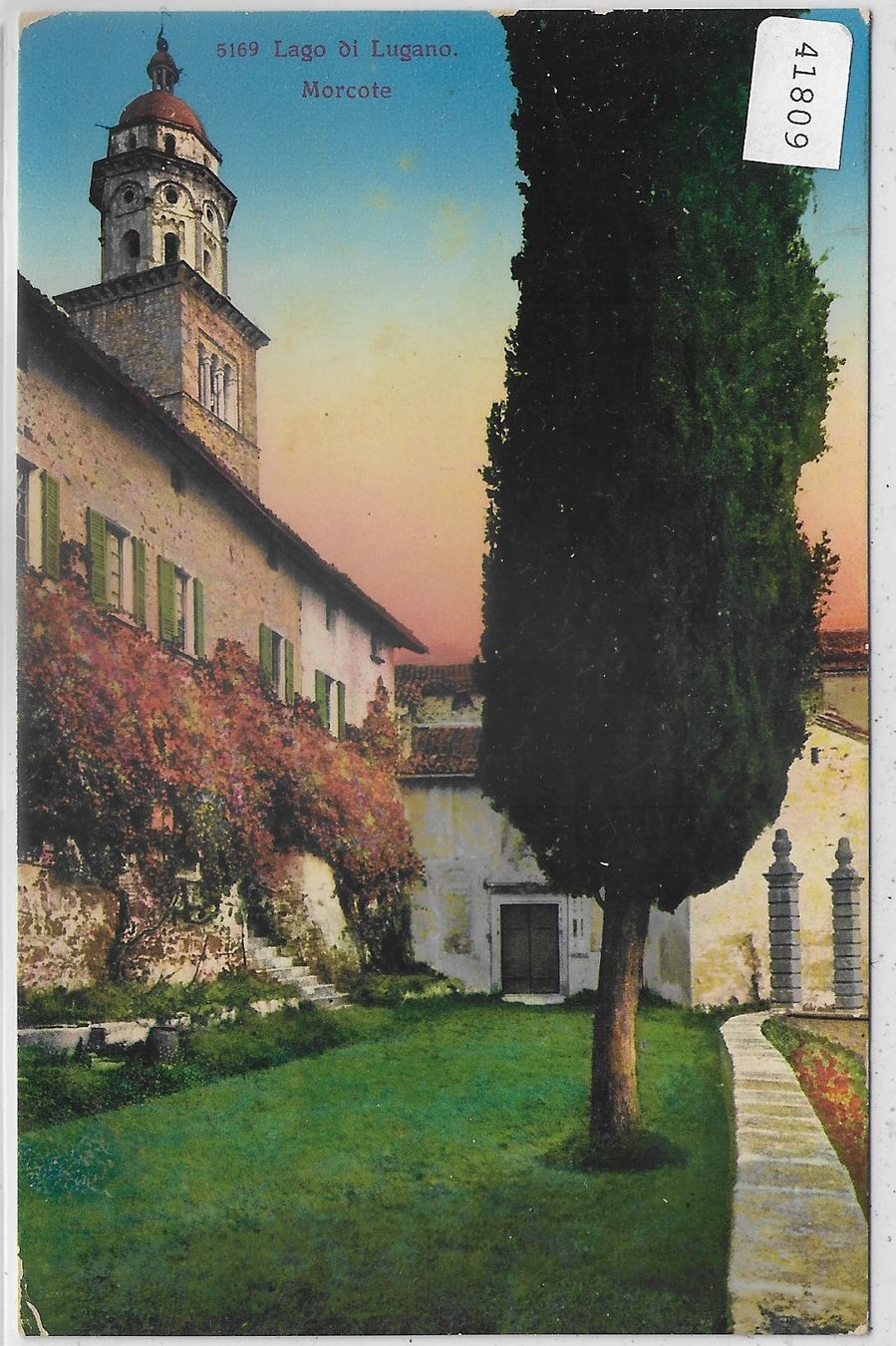 Cartoline postali: Lago di Lugano - Morcote - Litho – Usato da Ettingen venduto da Kartenplanet