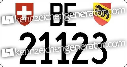 Insegne: Autokennzeichen BE 21123 – Usato da Schliern b. Köniz venduto da R.Bruni