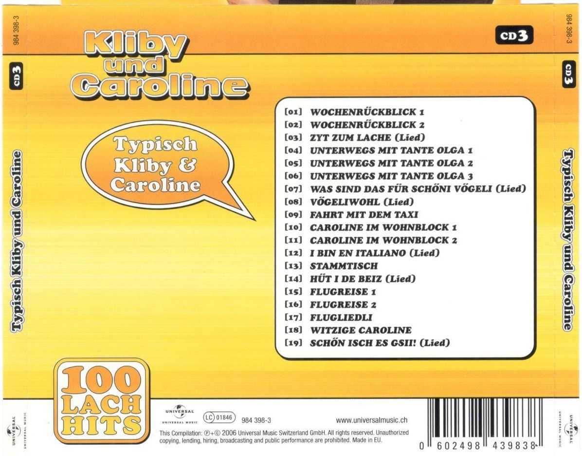 CD: CD Kliby und Cariline Vol. 03 – Usato da St. Margarethen TG venduto da ursk10 1