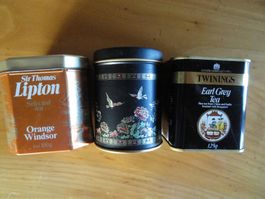 3 Blechdosen Lipton Orange Winsor China Earl Grey leer