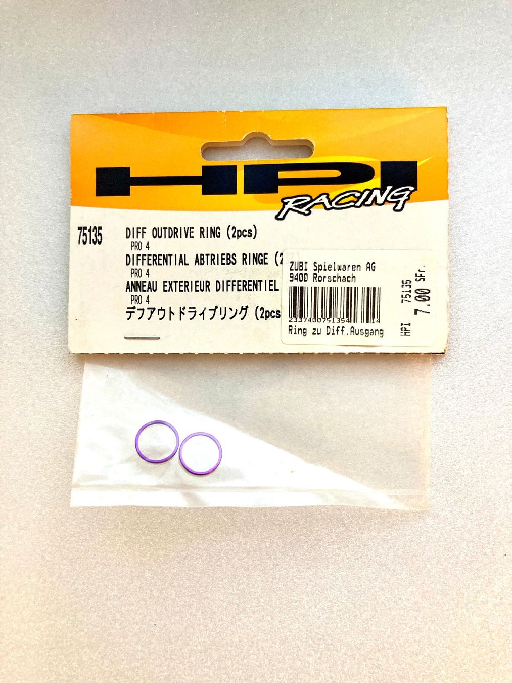 HPI Modellismo RC: Pièces HPI 75135 - DIFF OUTDRIVE RING (2pcs) Pro 4 – Nuovo e nell'imballaggio originale da Lausanne venduto da Techobby