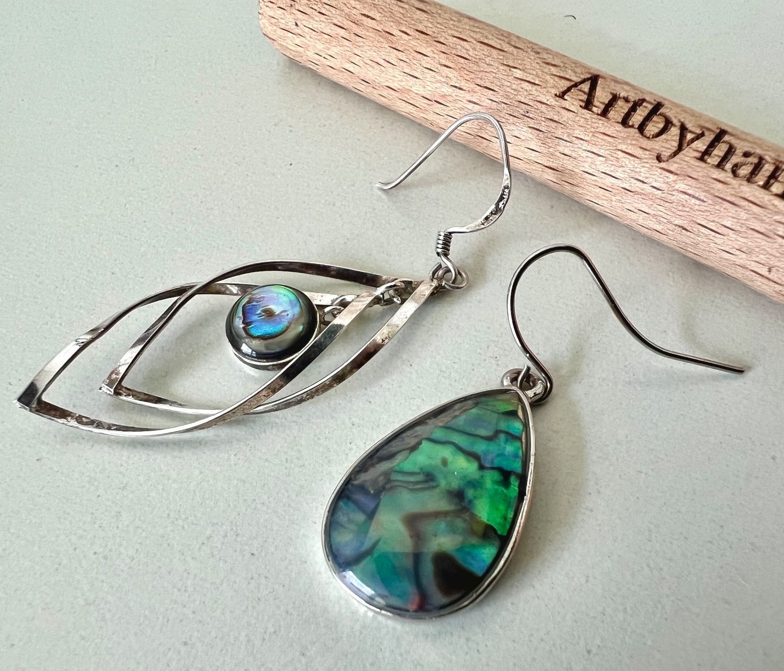 Ohrringe & -stecker: Abalone Ohrhänger Set Silber 925 schimmernd Vintage – Gebraucht aus Ruswil von artbyhand 4