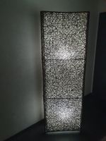 Lampe sur pied en osier brun foncé, éclairage d'ambiance