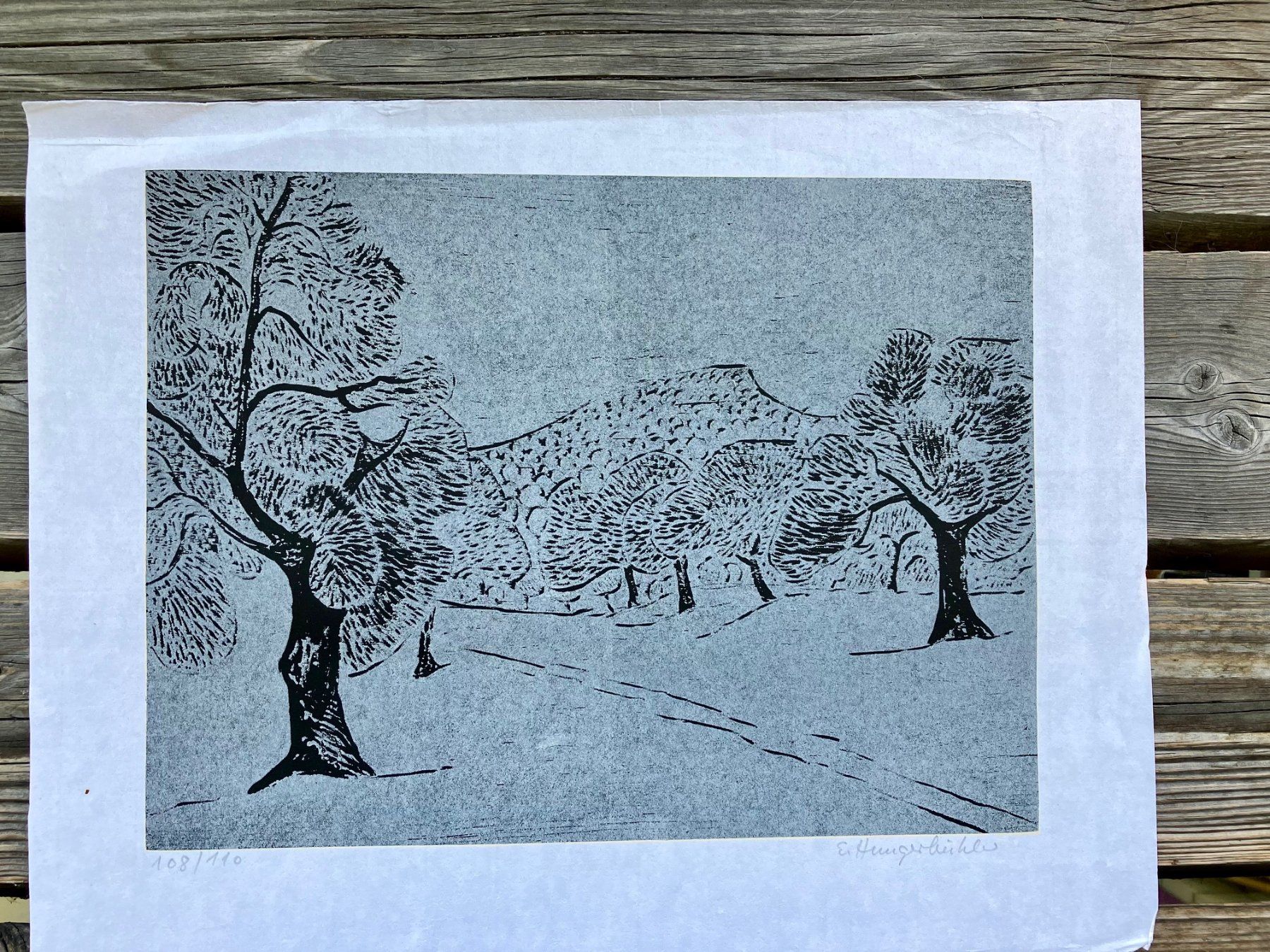 Xilografie: Holzschnitt von Emil Hungerbühler – Usato da Winterthur venduto da Barunggeli