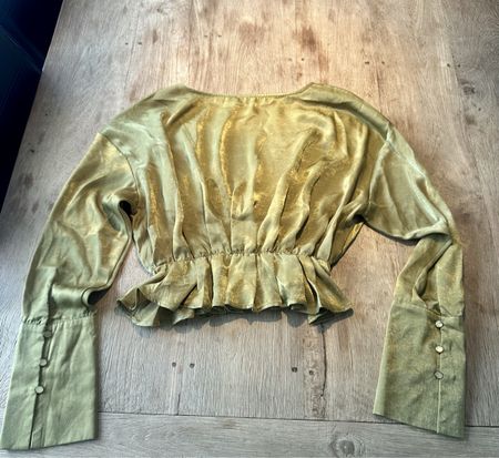 Na-kd Seidenbluse Gr. 34 Khaki Elegant Top Herbst
