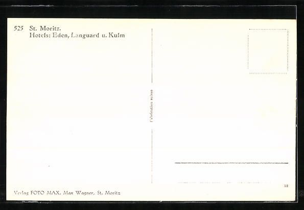 Cartoline postali: St. Moritz, Hotel Eden, Languard und Kul – Usato da Berlin venduto da bartko-reher 1