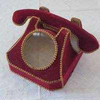 Vintage Telefonhaube-/Schutz Samt 70er Jahre